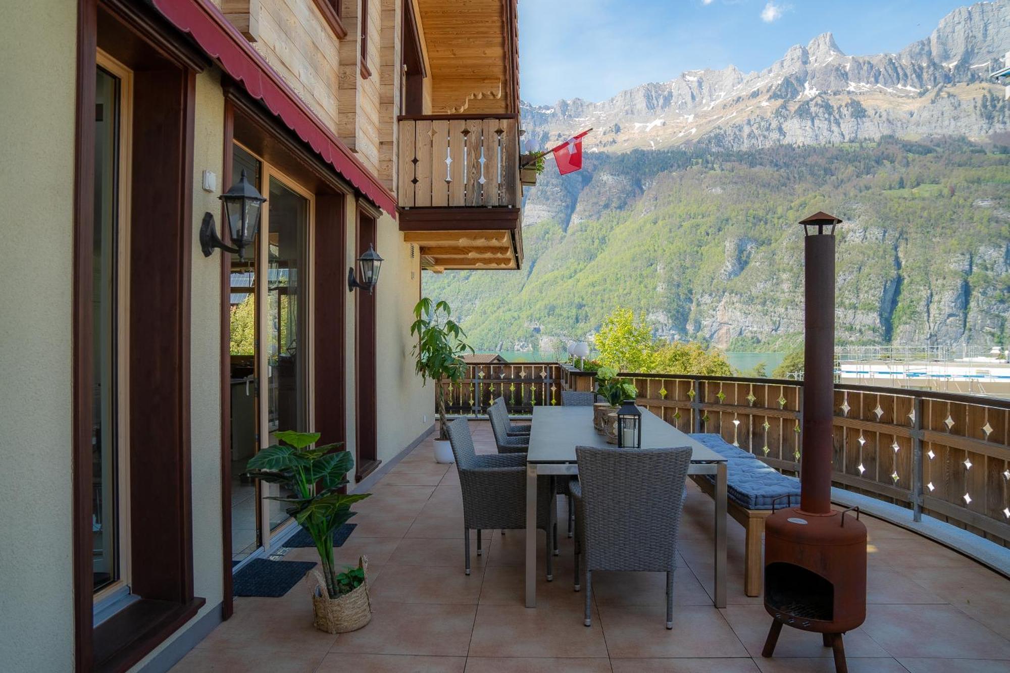 Doodle's Luxury Chalet -Walensee - Flumserberg - Churfirsten - Heidiland - Pool - Sauna Mols Exterior foto